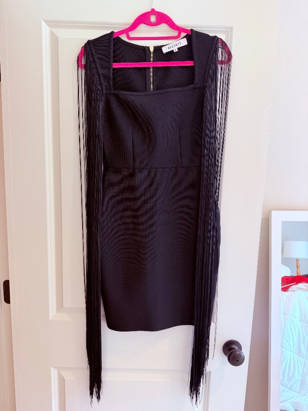 Elliatt Black Mini Dress with Fringe - worn once